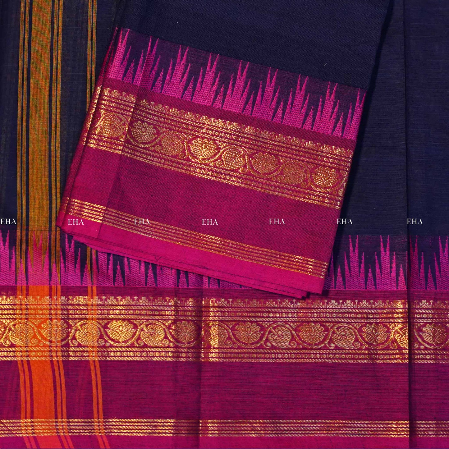 uthraa kanchi cotton -Navy