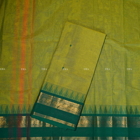 Uthraa kanchi cotton - parrot green