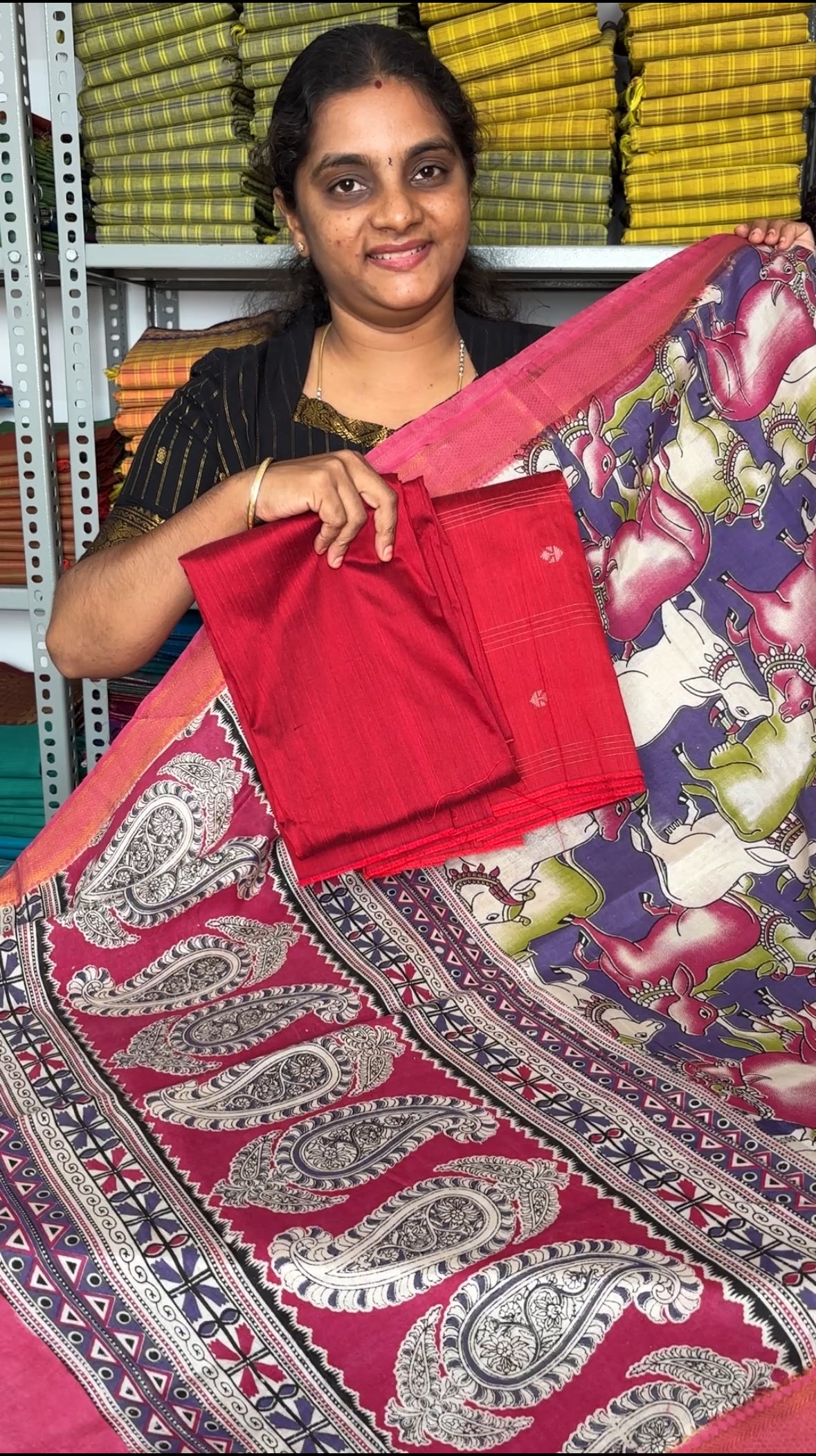 Raw silk co-ord set with Chennuri silk dupatta (15% off)