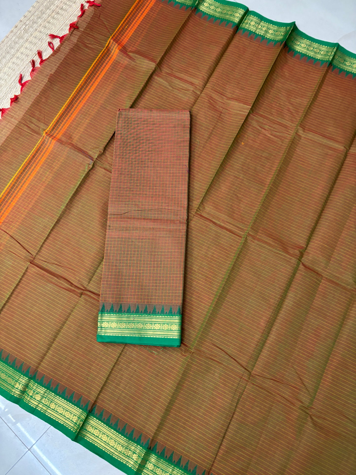 Anjana- dual tone green with brown