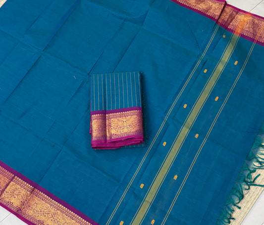 Tharagai-Peacock blue with magenta