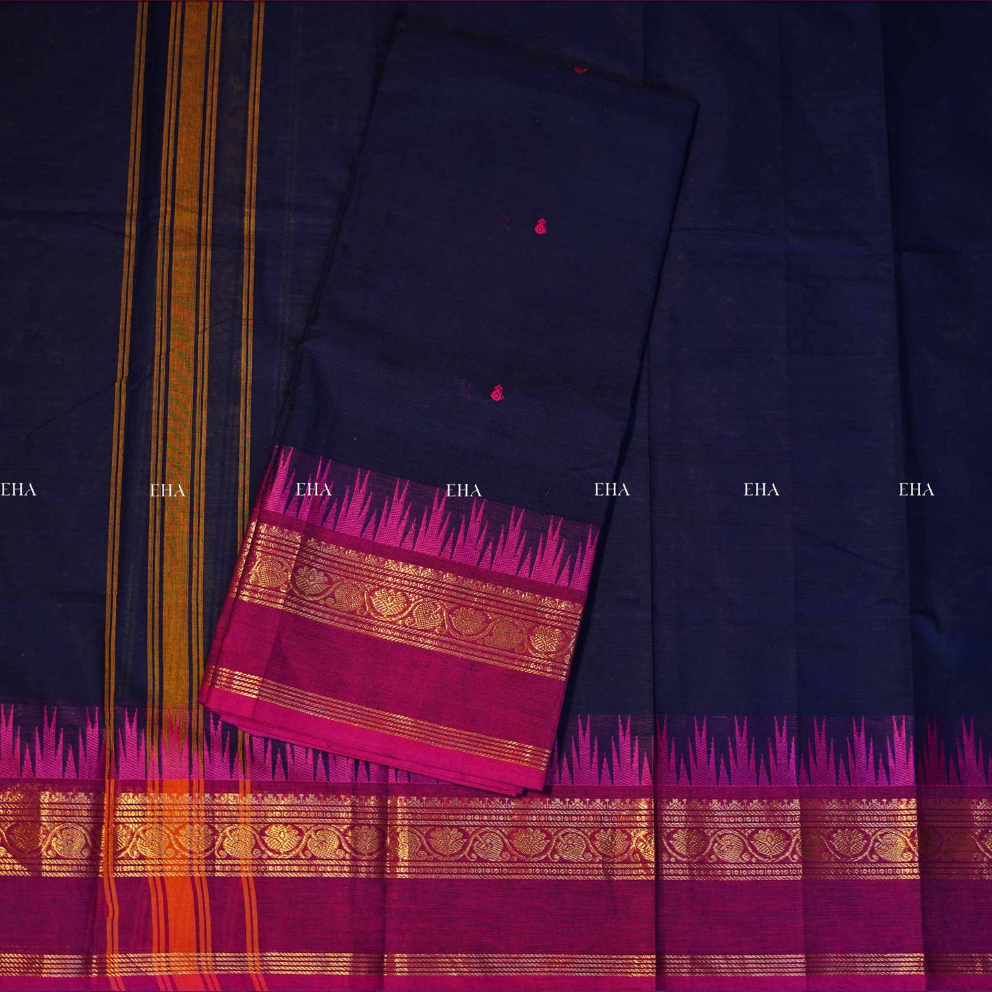 uthraa kanchi cotton -Navy