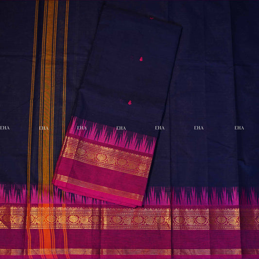 uthraa kanchi cotton -Navy