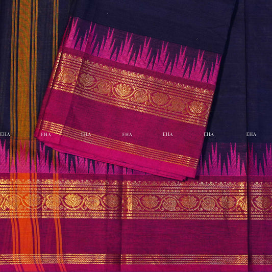 uthraa kanchi cotton -Navy