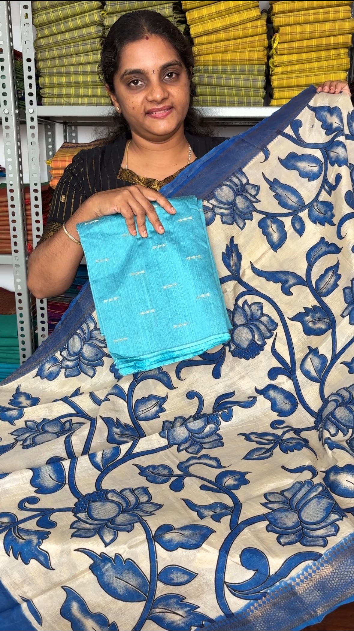 Raw silk co-ord set with Chennuri silk dupatta (15% off)