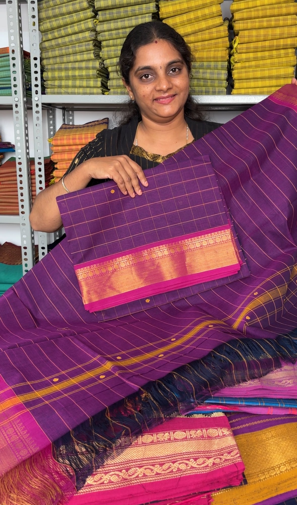 Ektha- korvai kattams Kanchi style border