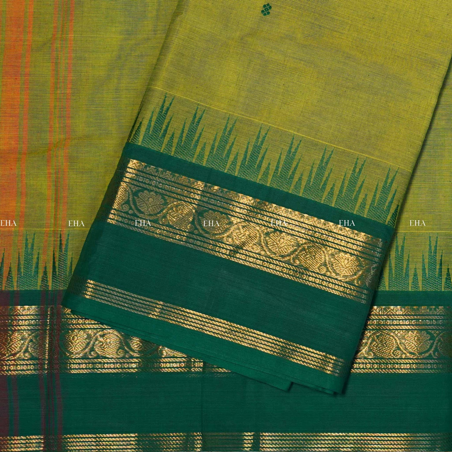 Uthraa kanchi cotton - parrot green