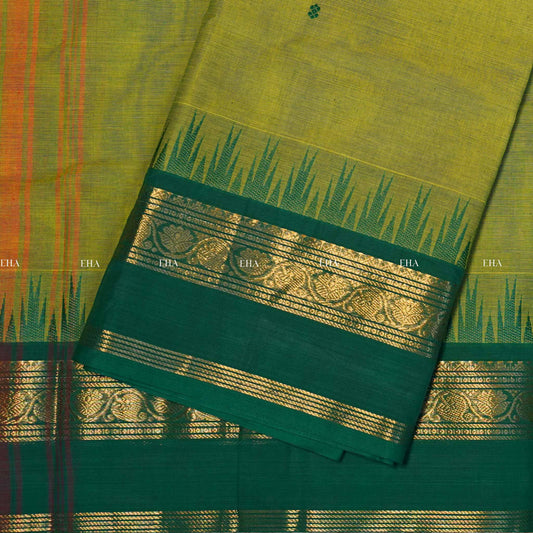Uthraa kanchi cotton - parrot green