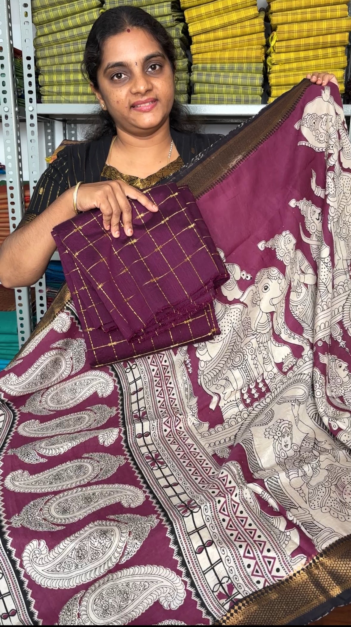 Raw silk co-ord set with Chennuri silk dupatta (15% off)