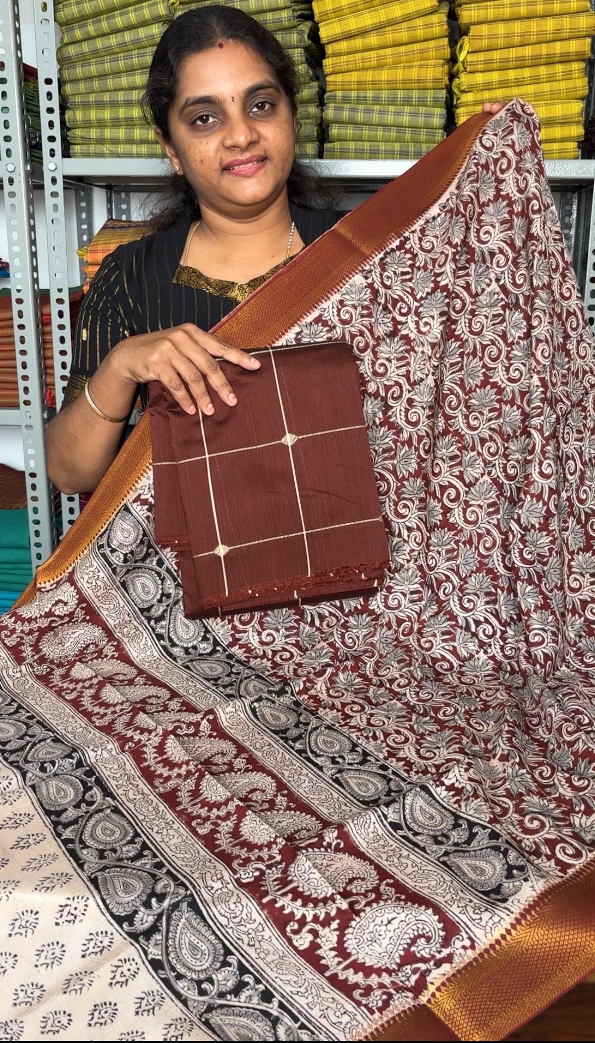 Raw silk co-ord set with Chennuri silk dupatta (15% off)