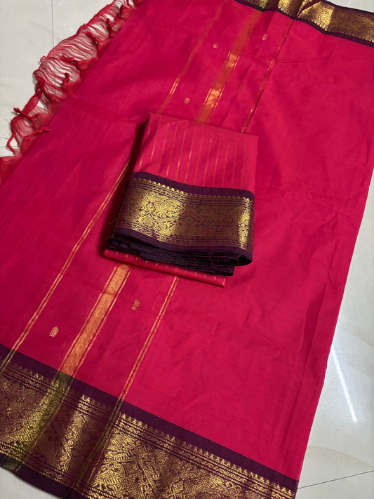 Tharagai- Tomato pink with purple