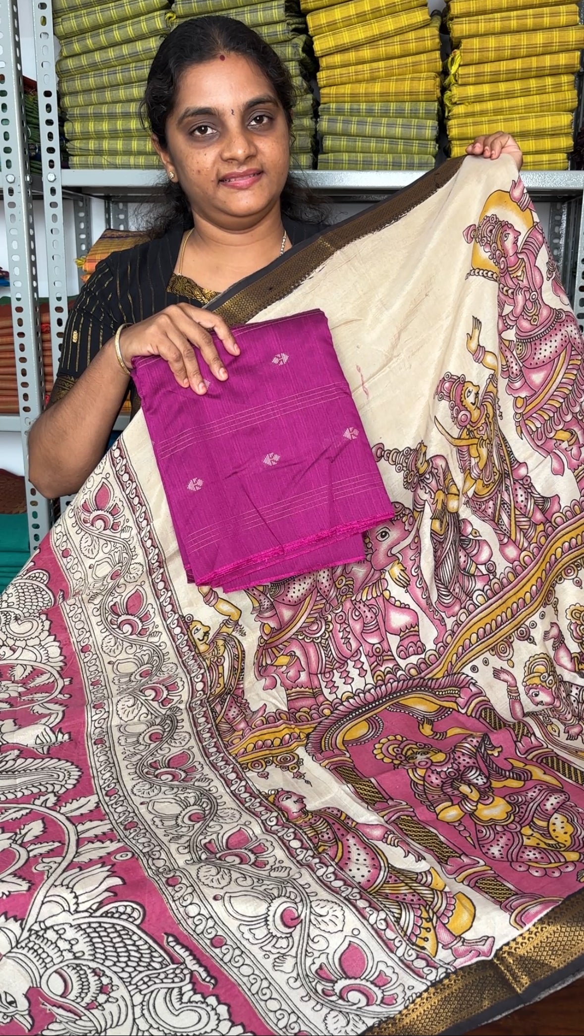 Raw silk co-ord set with Chennuri silk dupatta (15% off)
