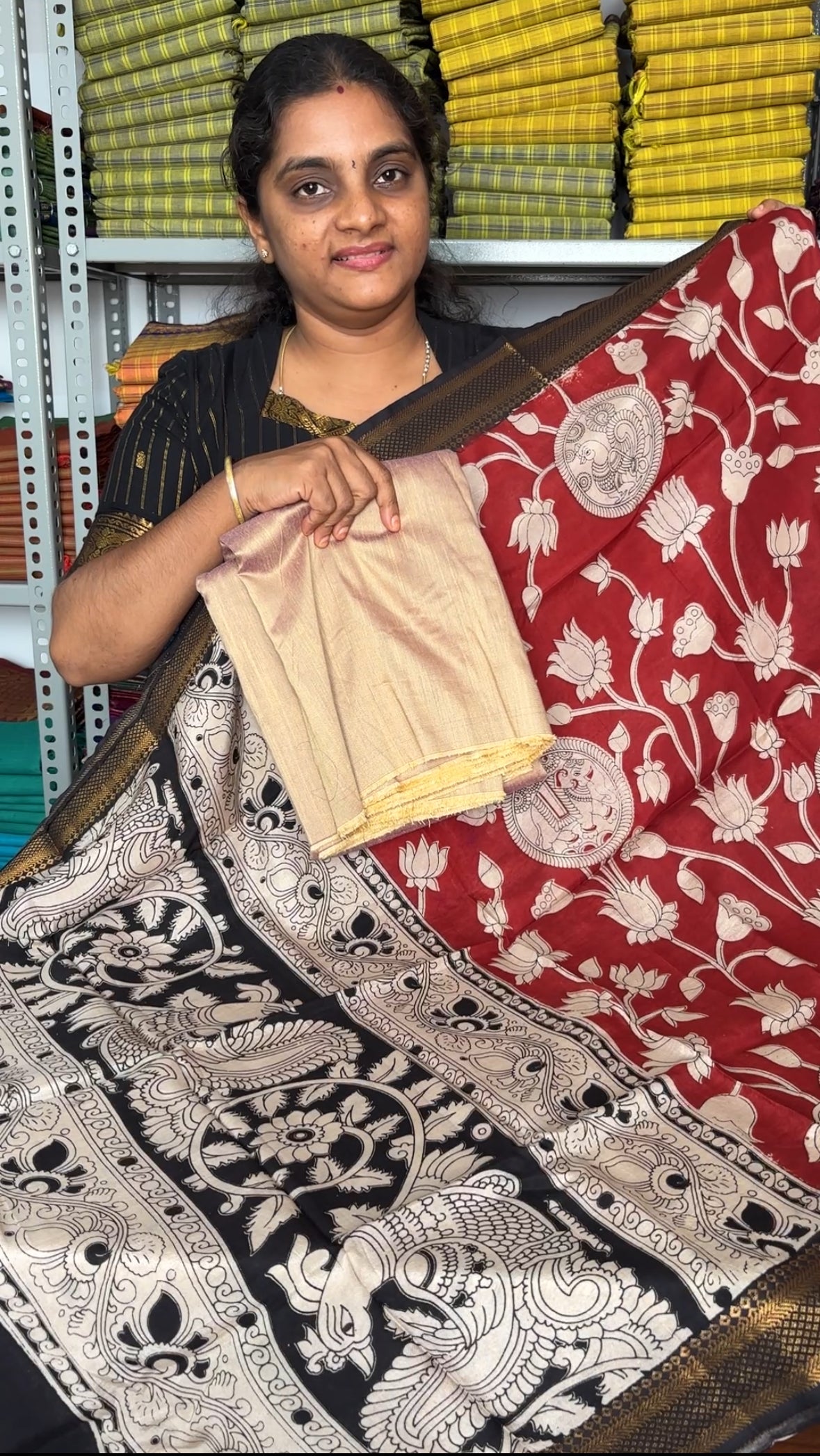 Raw silk co-ord set with Chennuri silk dupatta (15% off)